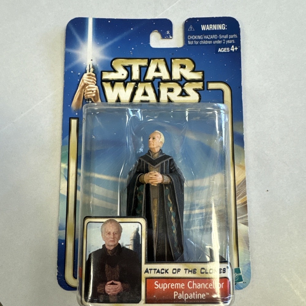 Lot of 4 Star Wars 2002 Action Figures Attack of the Clones Yoda Palpatine Vtg - Picture 5 of 10